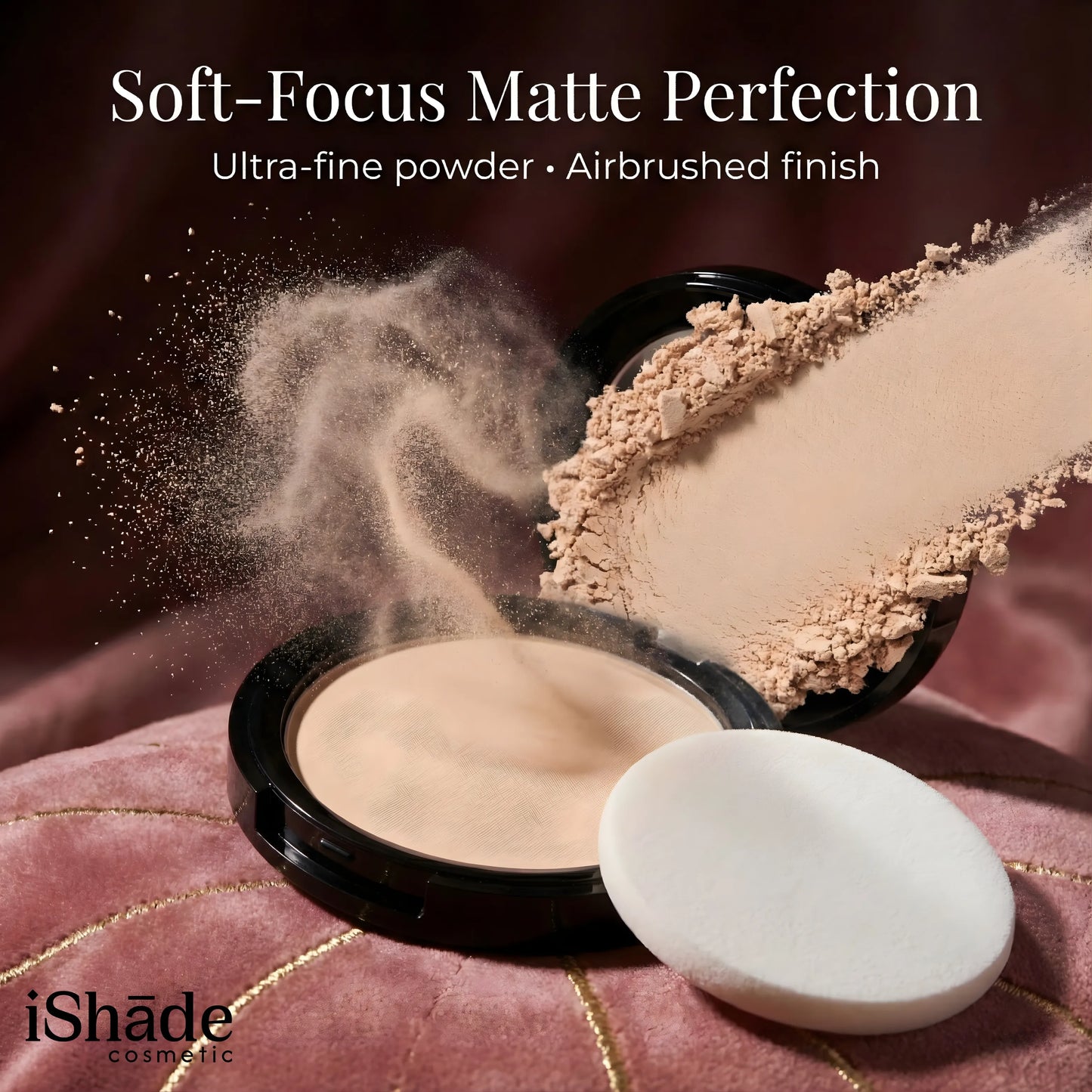 Lightweight Matte Compact Powder for Soft-Focus, Long-Wear, and Skin-Friendly Finish