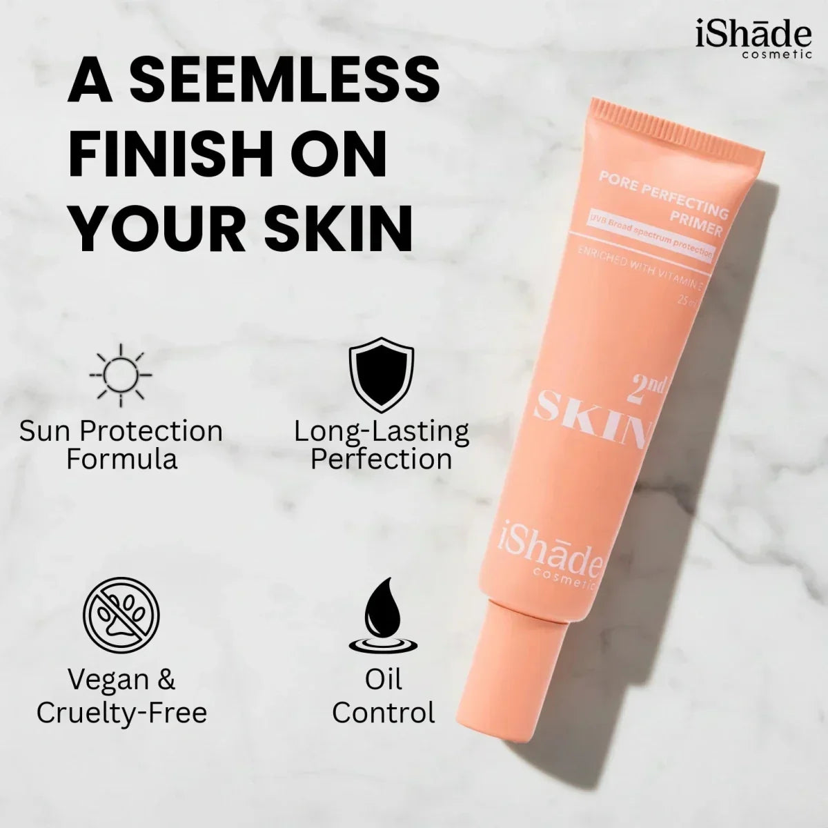 2nd Skin Base Duo – Face Primer with SPF + Luminous Foundation with UV Protection - Ishade cosmetic