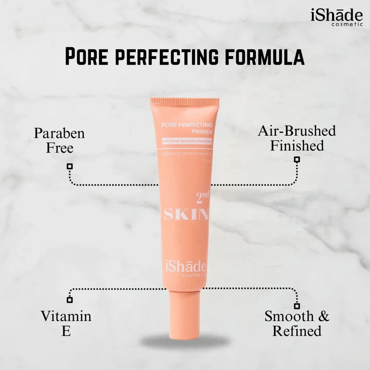 2nd Skin Face Primer with SPF - Perfect Base for Flawless Skin - Ishade cosmetic