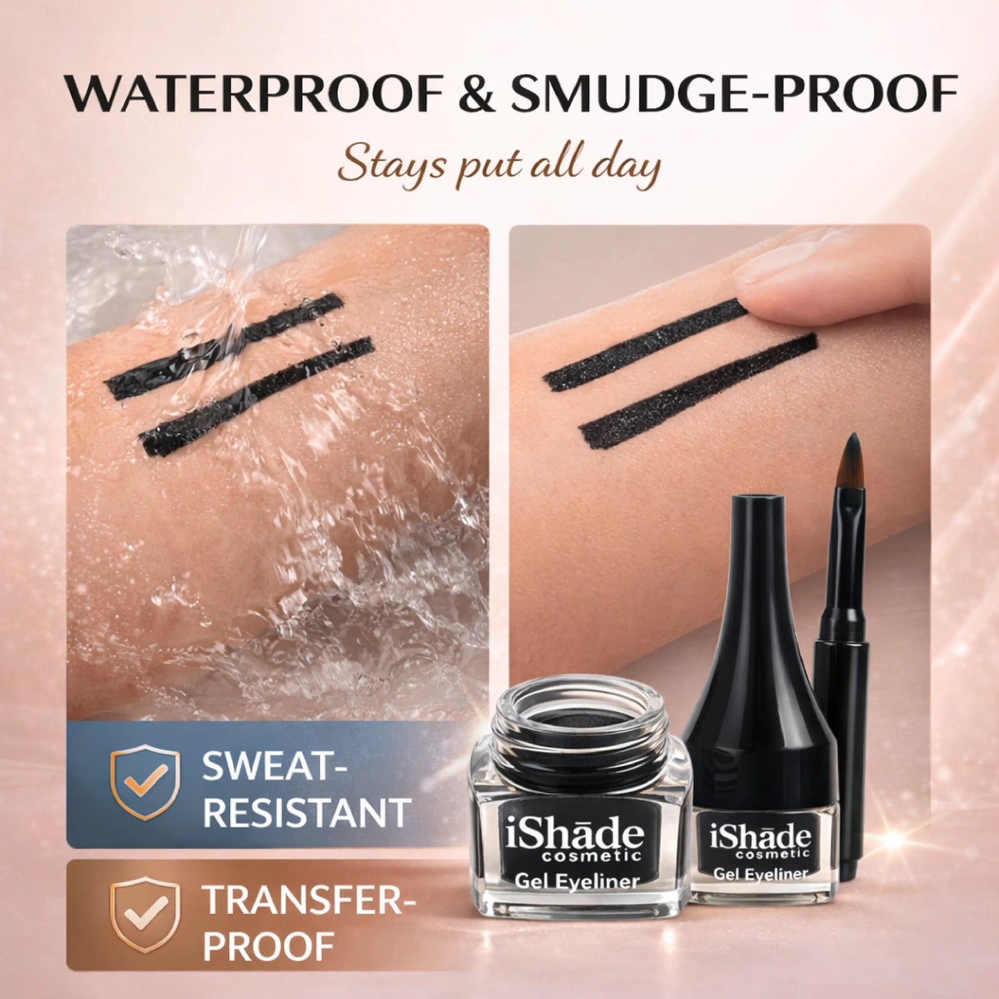 iShade Gel Eyeliner | Smudge-Proof Black, Long-Lasting Precision for Bold Eyes