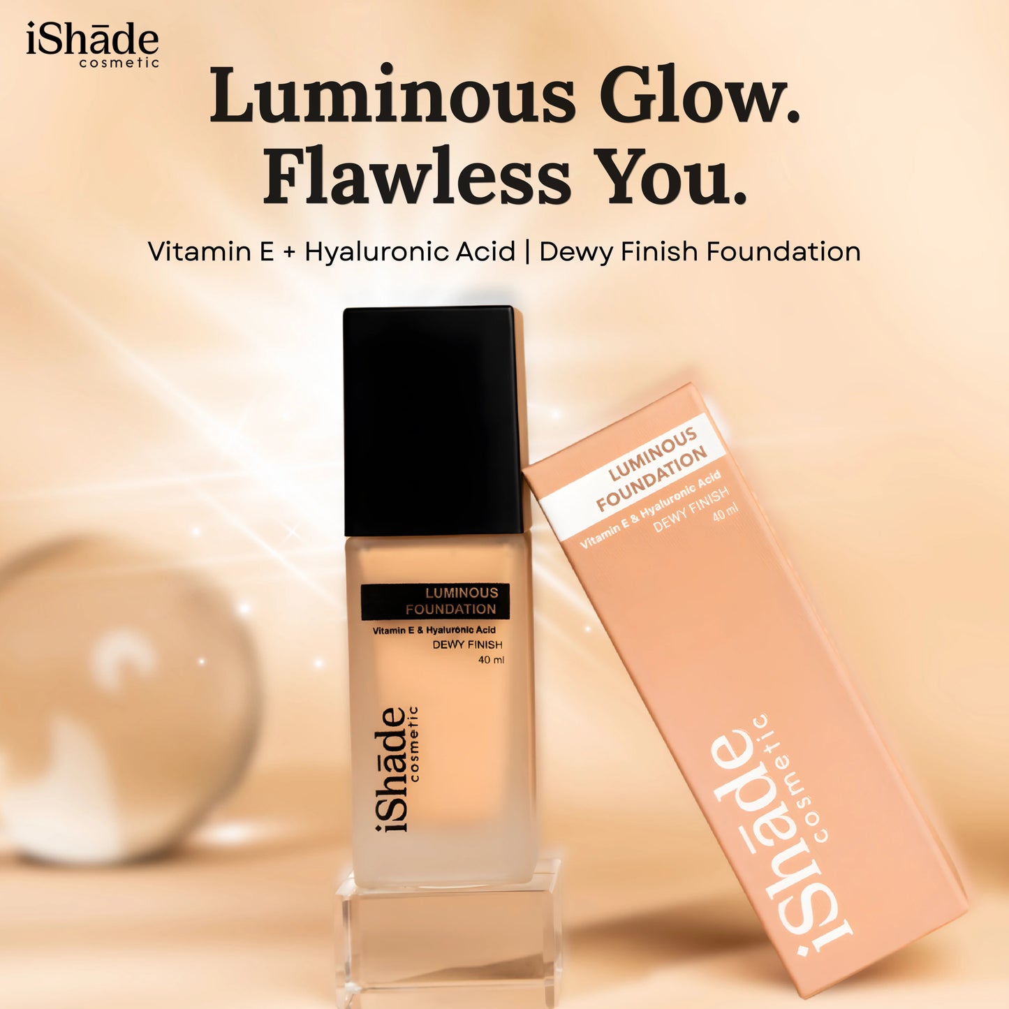 Luminous Foundation with UV Protection - Enriched with Vitamin E and Hyaluronic Acid