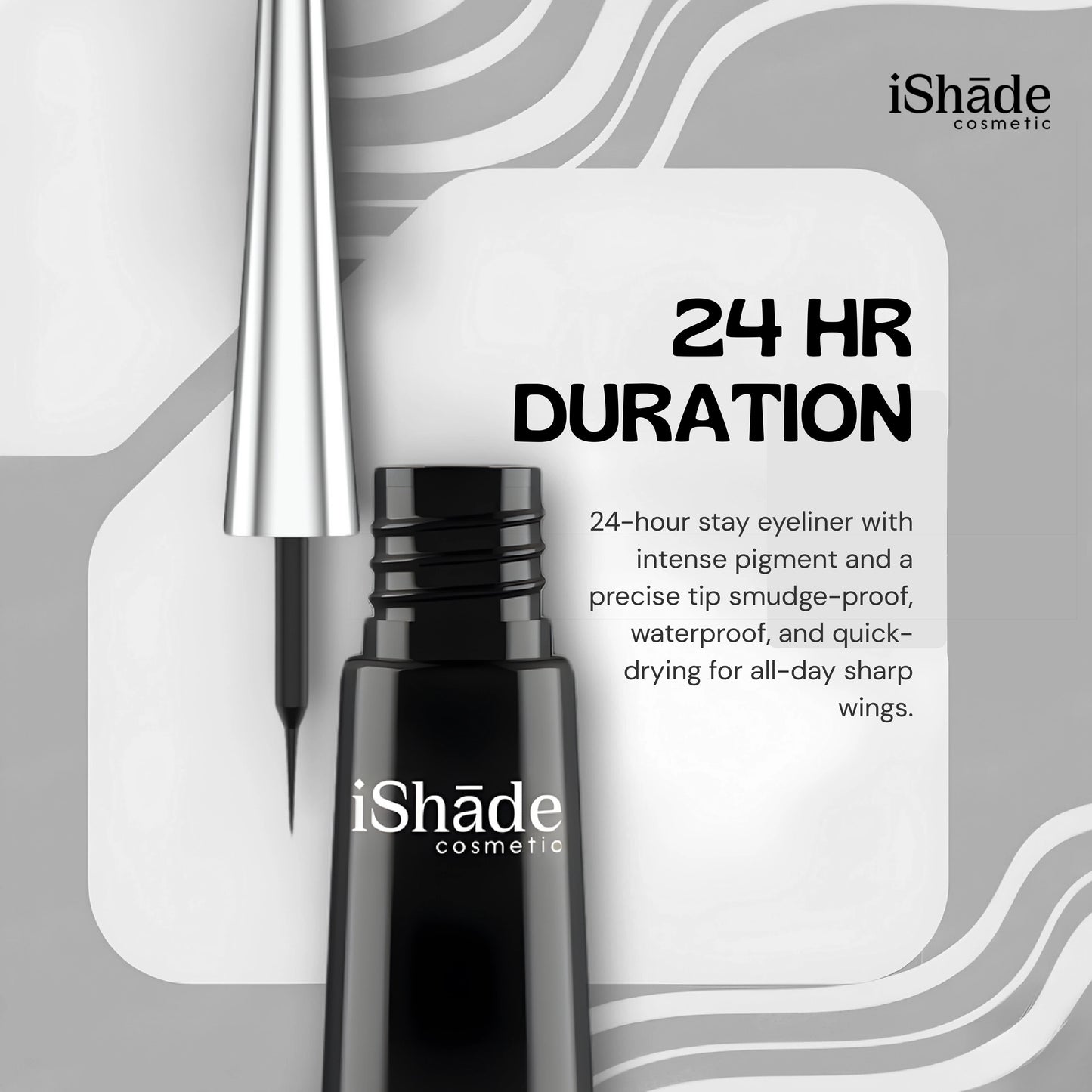 PerfectLine Waterproof Liquid Eyeliner - Jet Black, Smudge-Proof, Long-Wear 4 ml for Stunning Looks