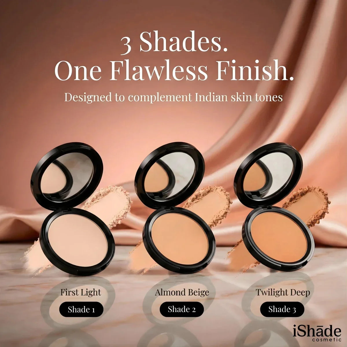 Lightweight Matte Compact Powder for Soft - Focus, Long - Wear, and Skin - Friendly Finish - Ishade cosmetic