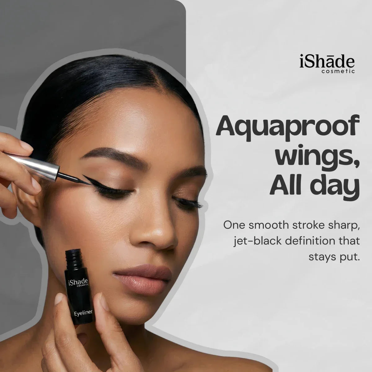PerfectLine Waterproof Liquid Eyeliner - Jet Black, Smudge - Proof, Long - Wear 4 ml for Stunning Looks - Ishade cosmetic
