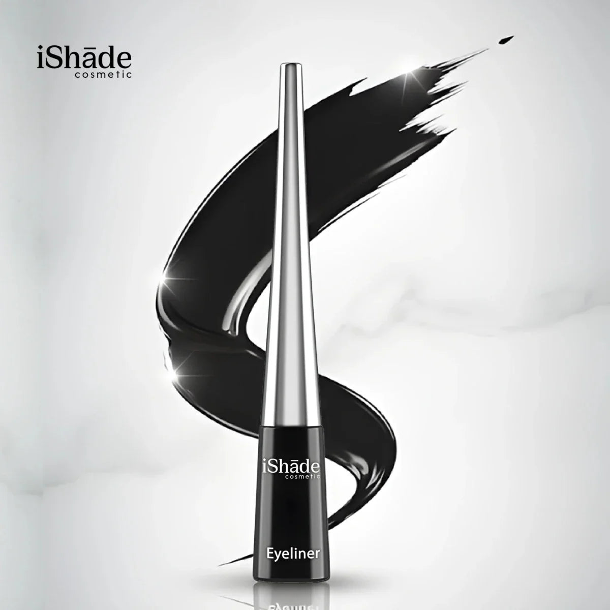 PerfectLine Waterproof Liquid Eyeliner - Jet Black, Smudge - Proof, Long - Wear 4 ml for Stunning Looks - Ishade cosmetic