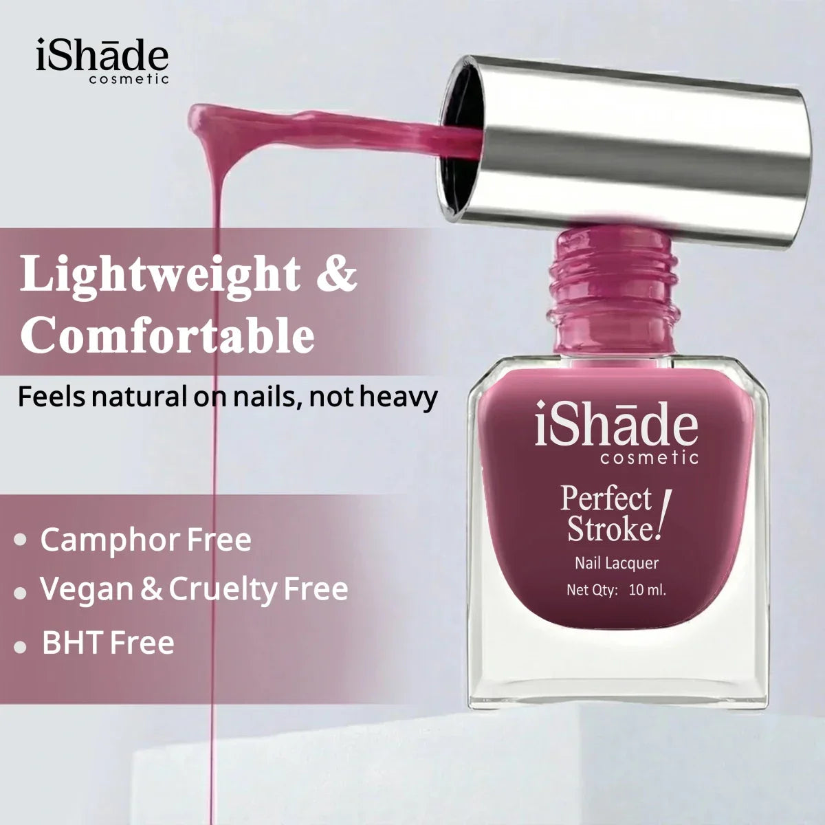 Premium Effect Nail Polish - Super Glossy, Long - Lasting Color, Acetone - Free & Paraben - Free, Salon Quality at Home - Ishade cosmetic