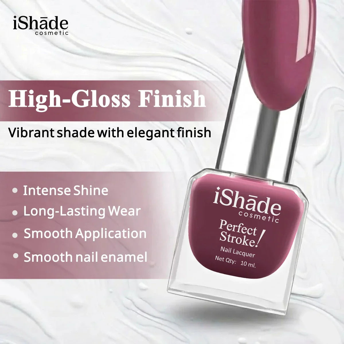 Premium Effect Nail Polish - Super Glossy, Long - Lasting Color, Acetone - Free & Paraben - Free, Salon Quality at Home - Ishade cosmetic
